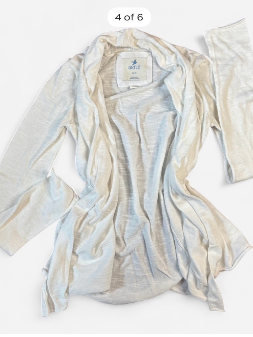 Y2K aerie Lightweight Open-Front Cardigan XS Coquette, beachy, clean core